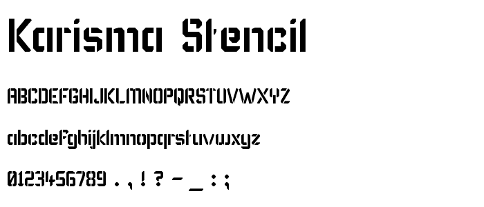 Karisma Stencil font